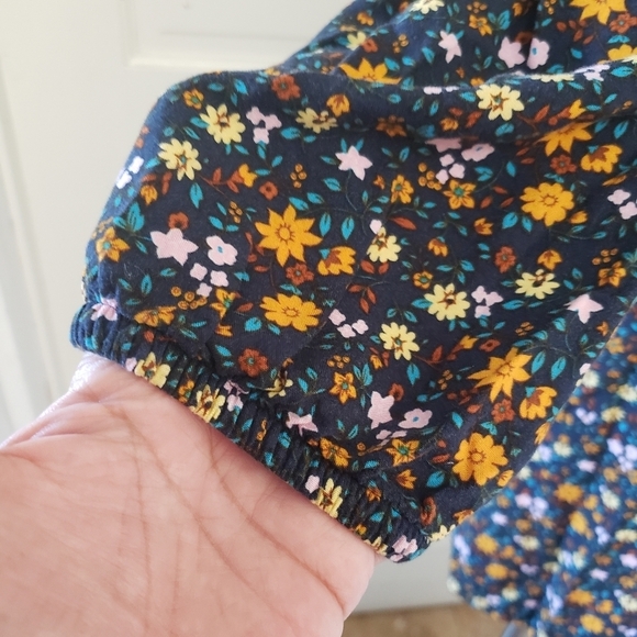 Mudd Floral Pink & Blue Square Neck Line Long Sleeve Women's Dress Size S - Picture 5 of 8